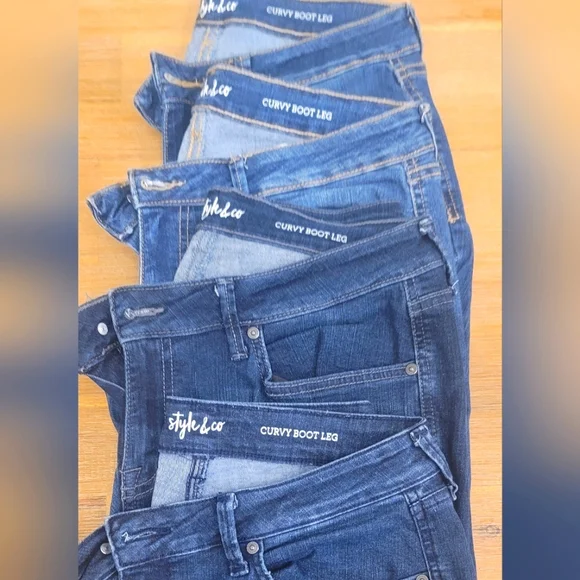 Lot 4 Style & Co Curvy Boot Leg Size 8 Jeans - Picture 2 of 3